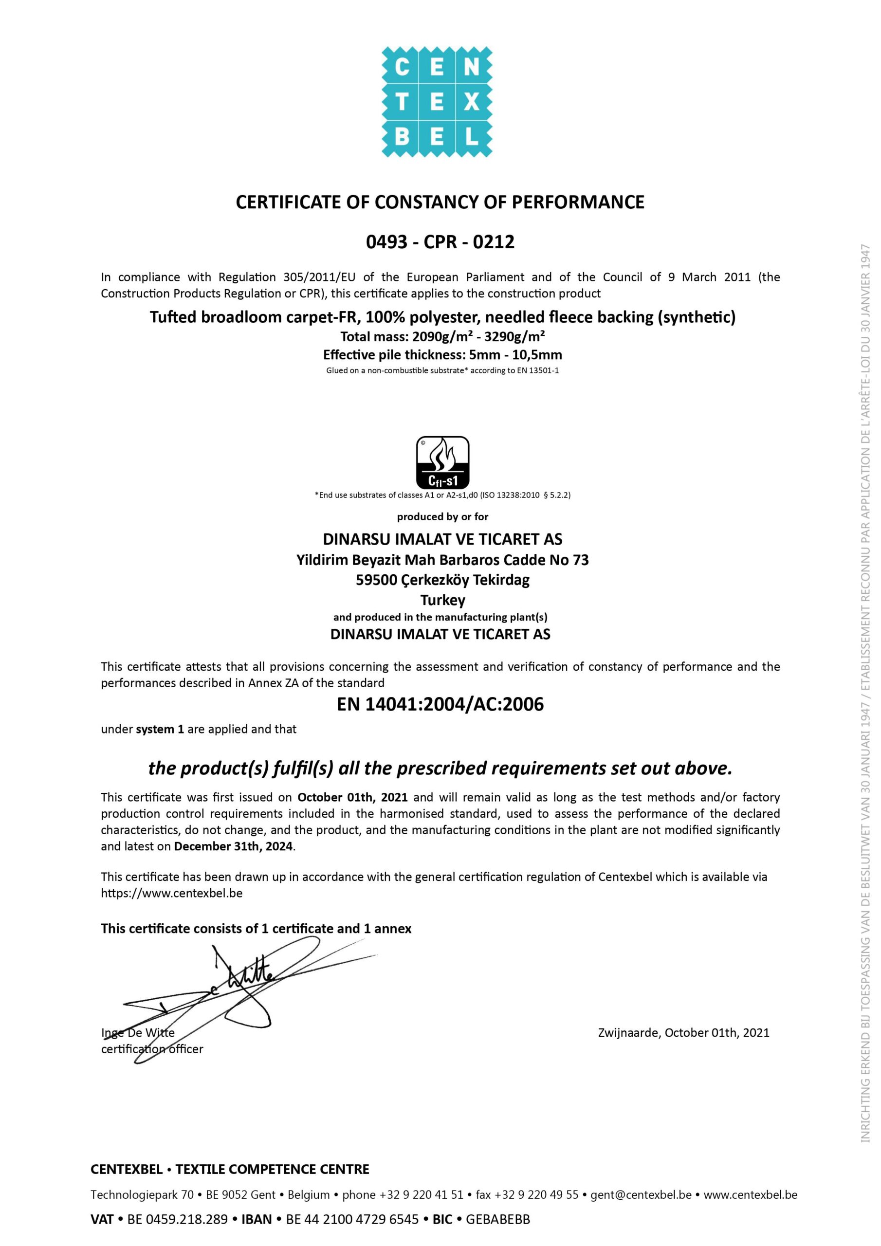 Dinarsu Sertifika – 2021